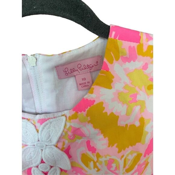 Lilly Pulitzer Girls Multicolor Floral Print Sleeveless Shift Dress Size 10 - Picture 2 of 10
